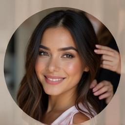 Coiffeuse créant une coiffure élégante pour une cliente souriante